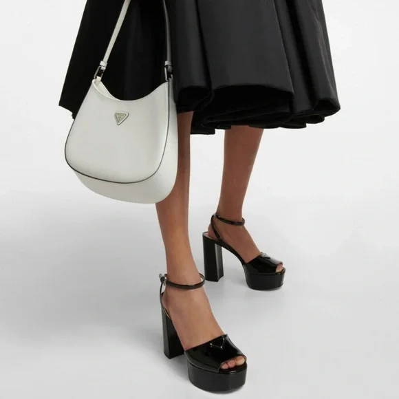 Prada Black Patent Leather Platform Heels - Picture 1 of 11